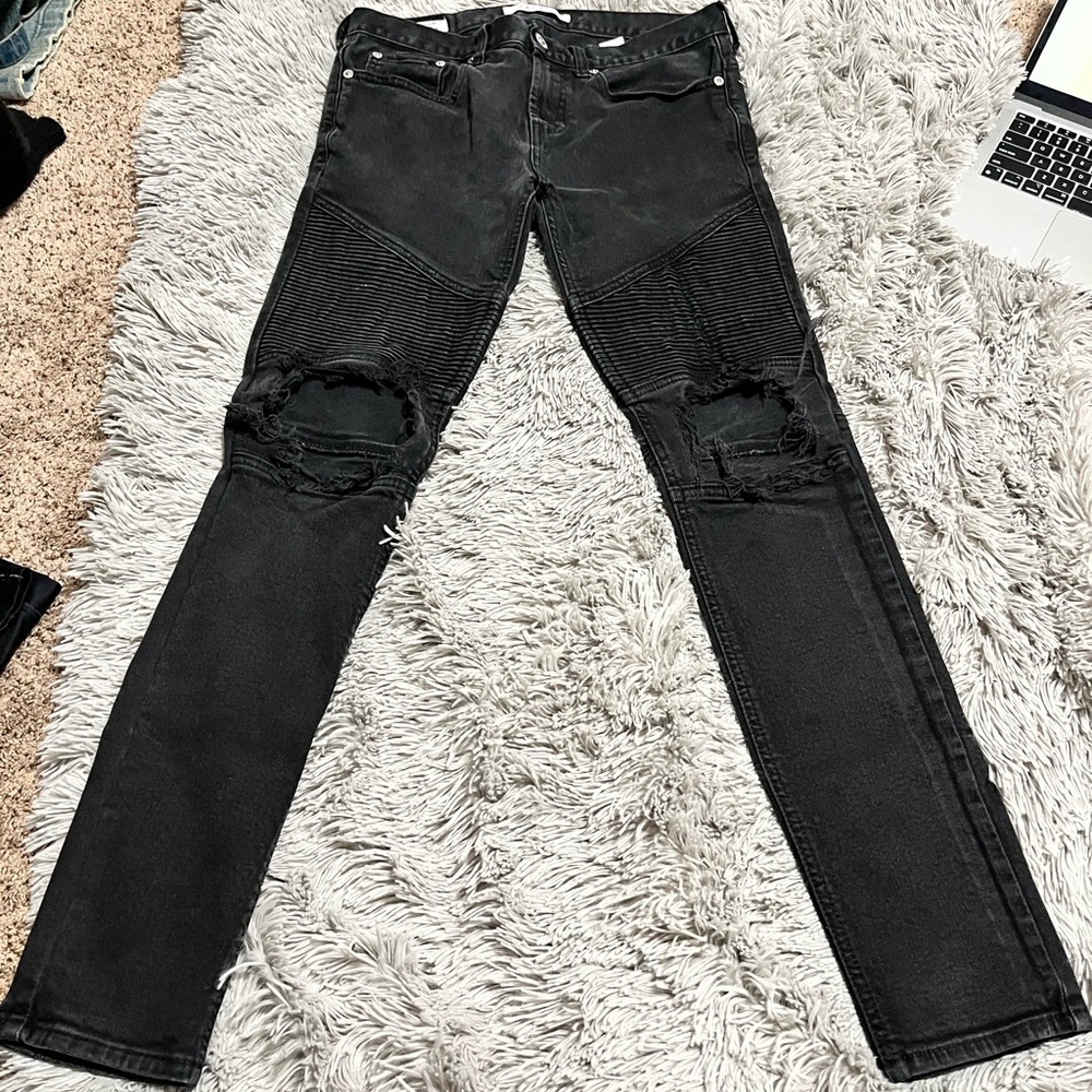 PacSun Men's Black Ripped Skinny Jeans